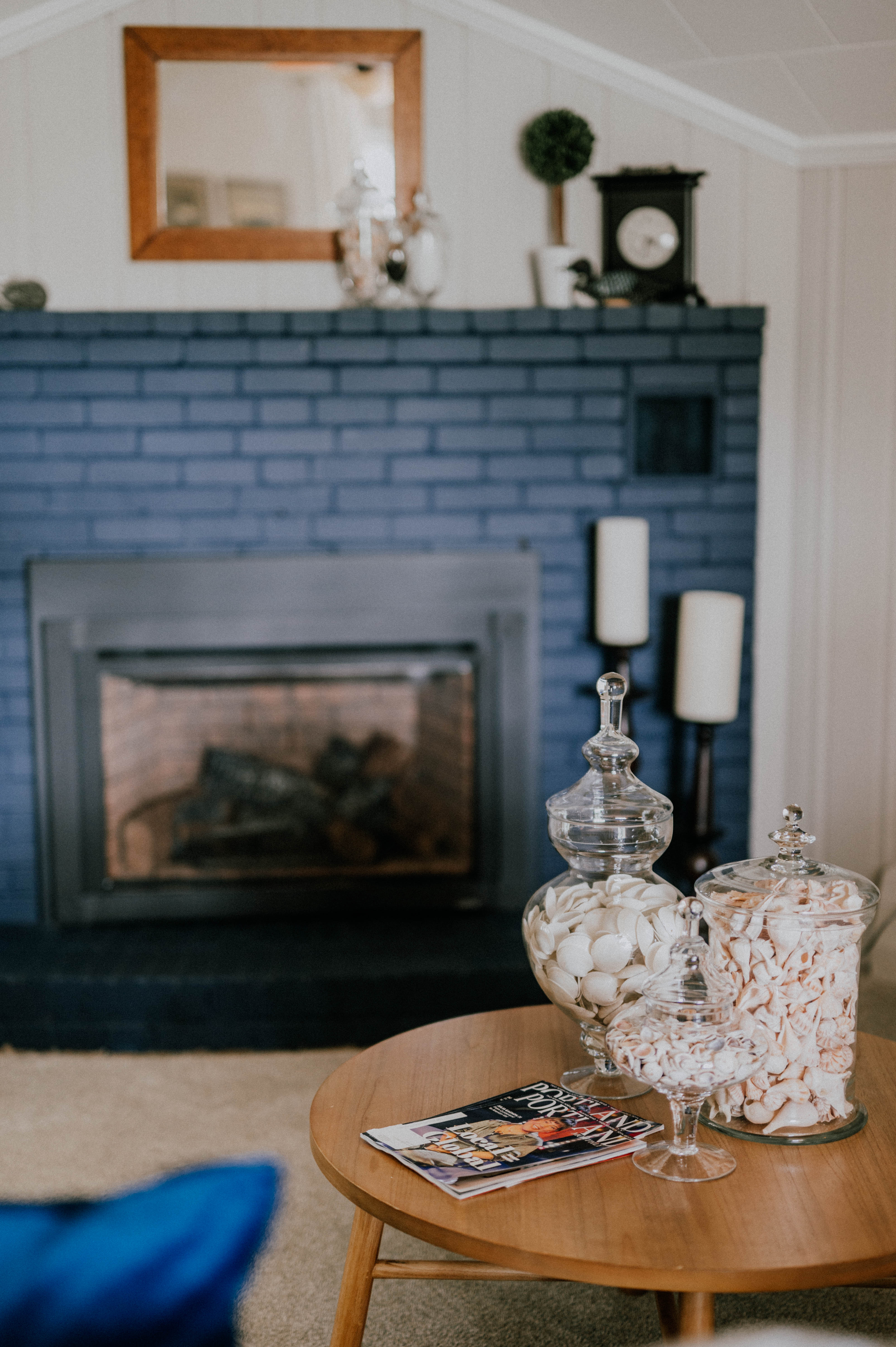 sitting area in front of fireplace