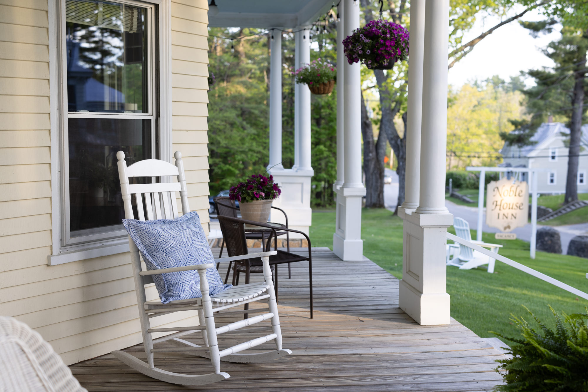 chairs on noble house inn front porch